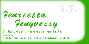 henrietta fenyvessy business card